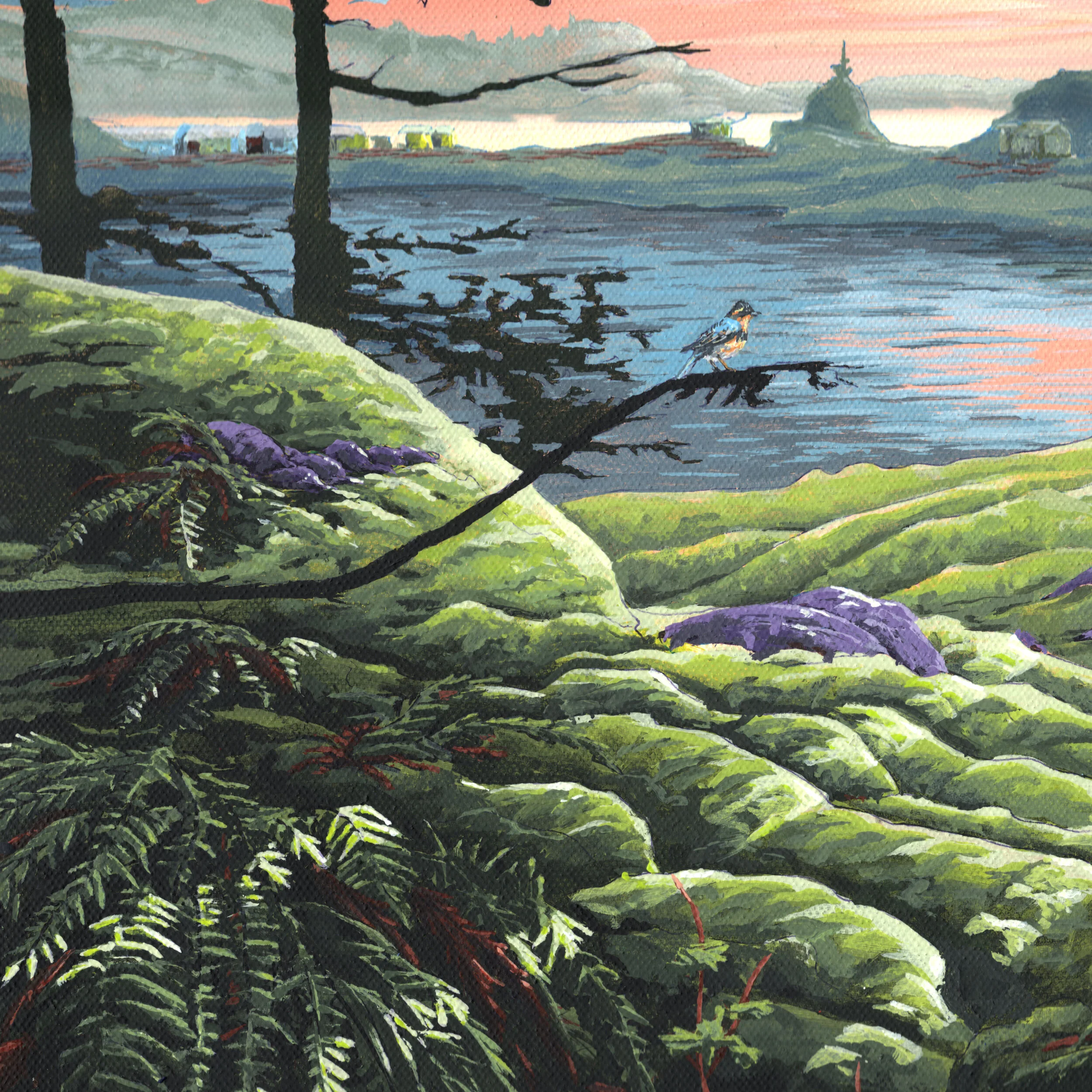 【F50号】sunday park サンデーパーク原画 oil painting Vancouver Island Sunset - Original Painting — Van Charles Art